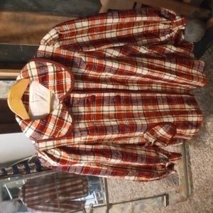 Vintage 60s ONE OF A KIND wool blouse Poplar label fire red/orange 3 button